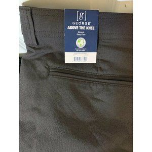 Men's George Outdoor 10'' Flat Front Shorts‎ Above The Knee Gray Sz 46